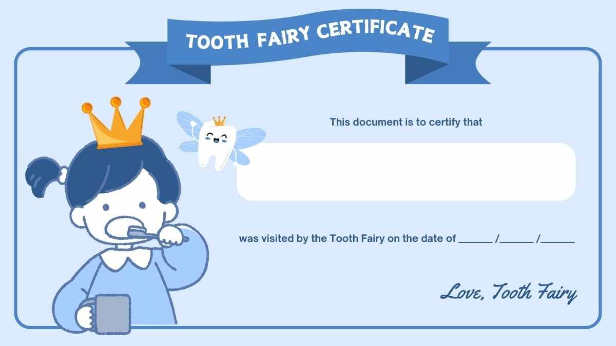 Cute Tooth Fairy Certificate for Dentists - slide 9