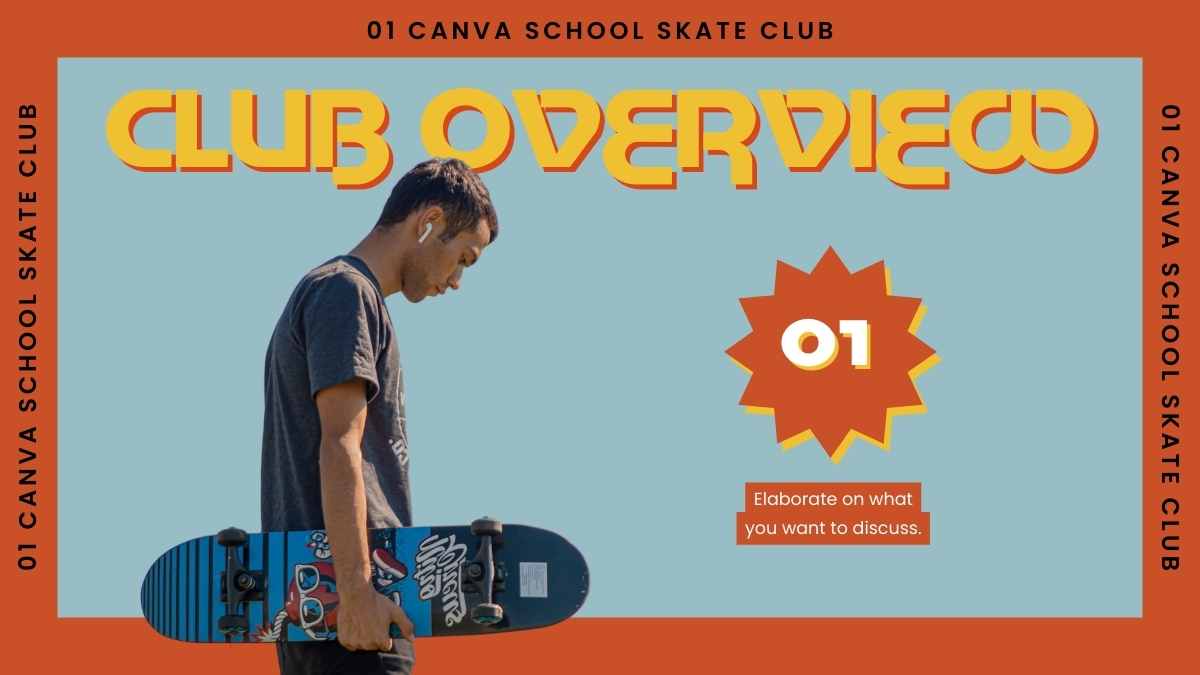 Slides do Clube de Skate Escolar Retro Laranja dos Anos 90 - deslizar 4