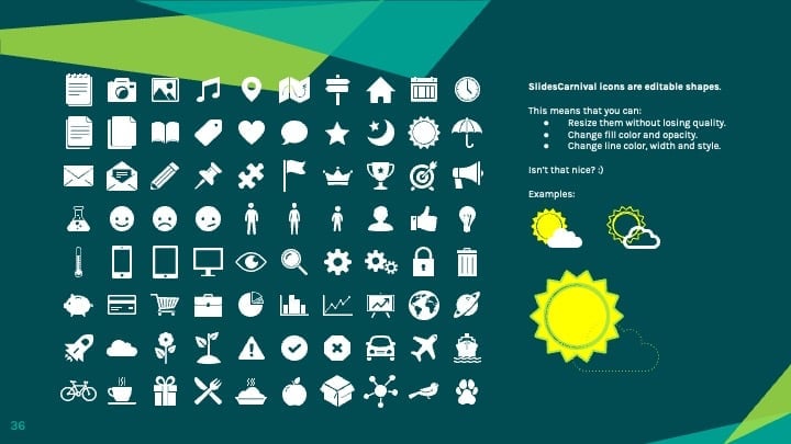 Plantillas Geométricas Verdes - diapositiva 36