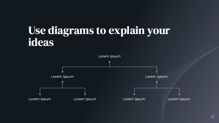 Slides com Linhas Dinâmicas Escuras - deslizar 12