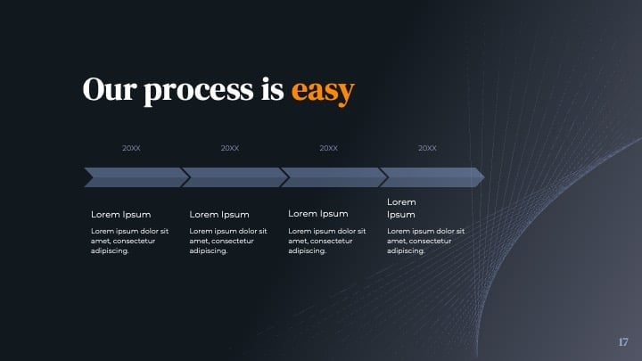 Slides com Linhas Dinâmicas Escuras - deslizar 17