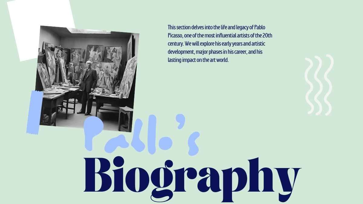 AbstractBiography of Pablo Picasso Blue Period Slides - diapositiva 3