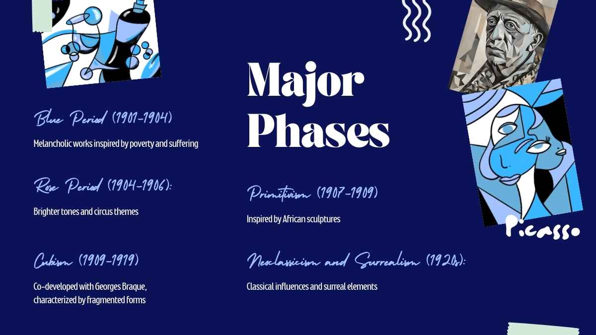 AbstractBiography of Pablo Picasso Blue Period Slides - slide 6