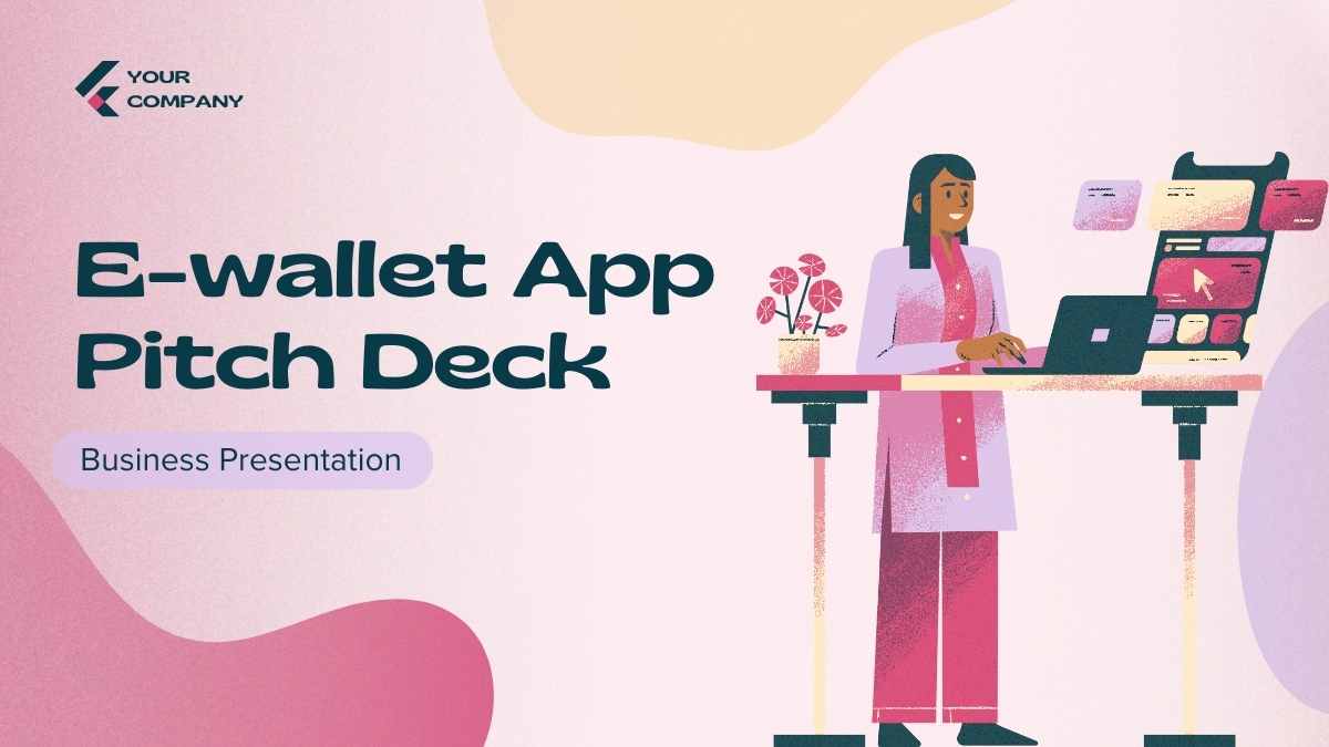 Abstract E-wallet App Pitch Deck - slide 1