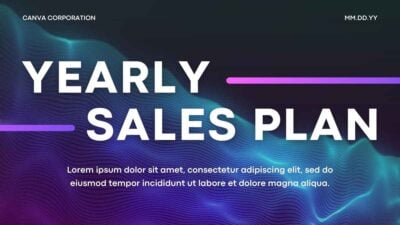 Violet Abstract Neon Yearly Sales Plan