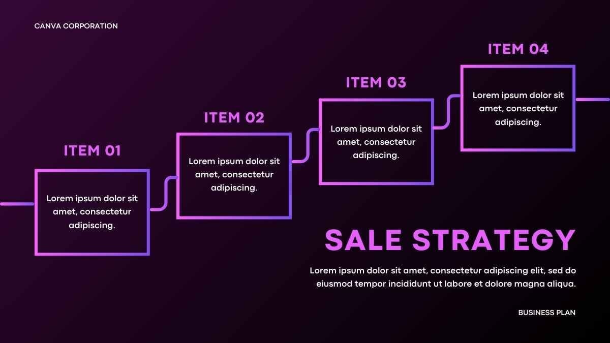 Rencana Penjualan Tahunan dengan Latar Neon Ungu Abstrak - slide 10