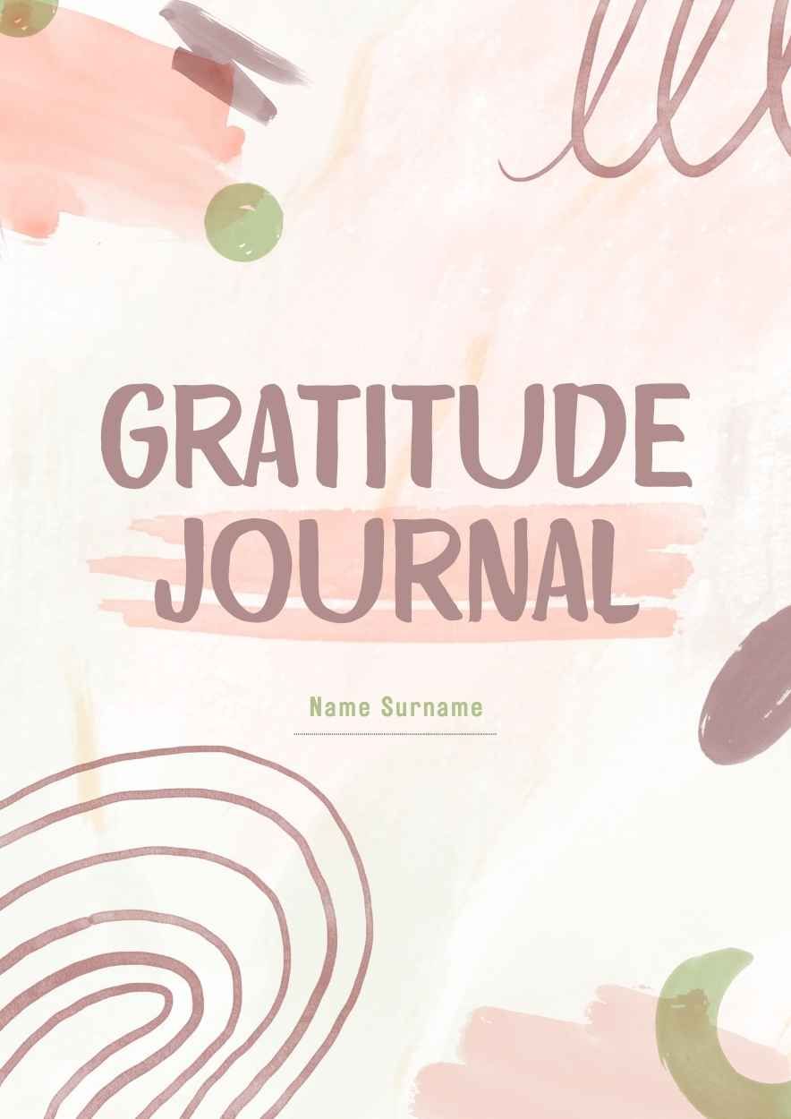 Abstract Watercolor Gratitude Journal Worksheet - diapositiva 1