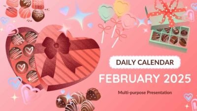 Slide Kalender Harian Februari yang Menawan