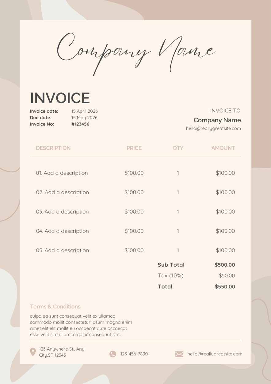 Aesthetic Small Business Invoice Template - slide 2