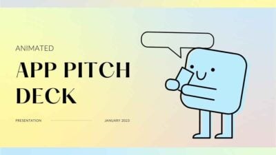 Animated App Pitch Deck Blue and Yellow Background Slides