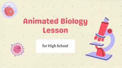 Aula Animada de Biologia para Ensino Médio – Slides Educativos Ilustrativos Amarelos