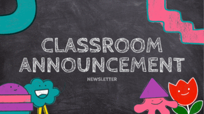Animated Classroom Announcement Newsletter