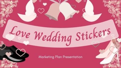 Adesivos Animados de Amor para Casamento Slides do Plano de Marketing