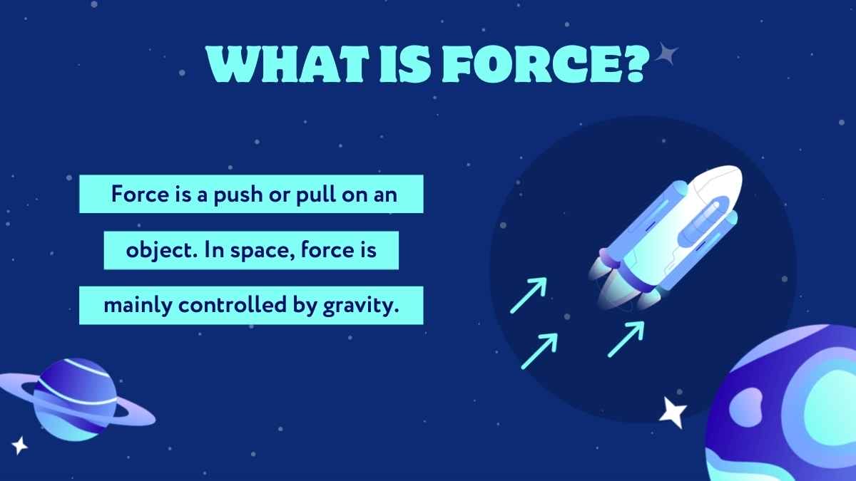 Animated Science Lesson for Middle School: Force in Space - slide 3