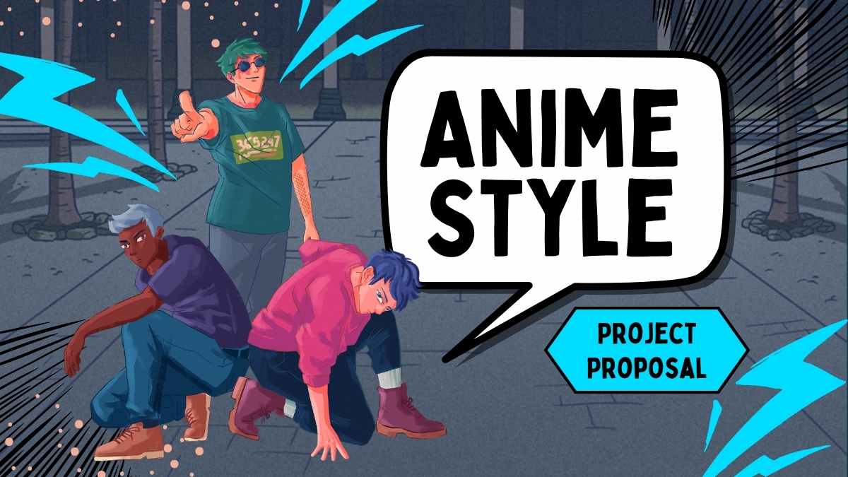 Slides de Proposta de Projeto Estilo Anime - deslizar 1