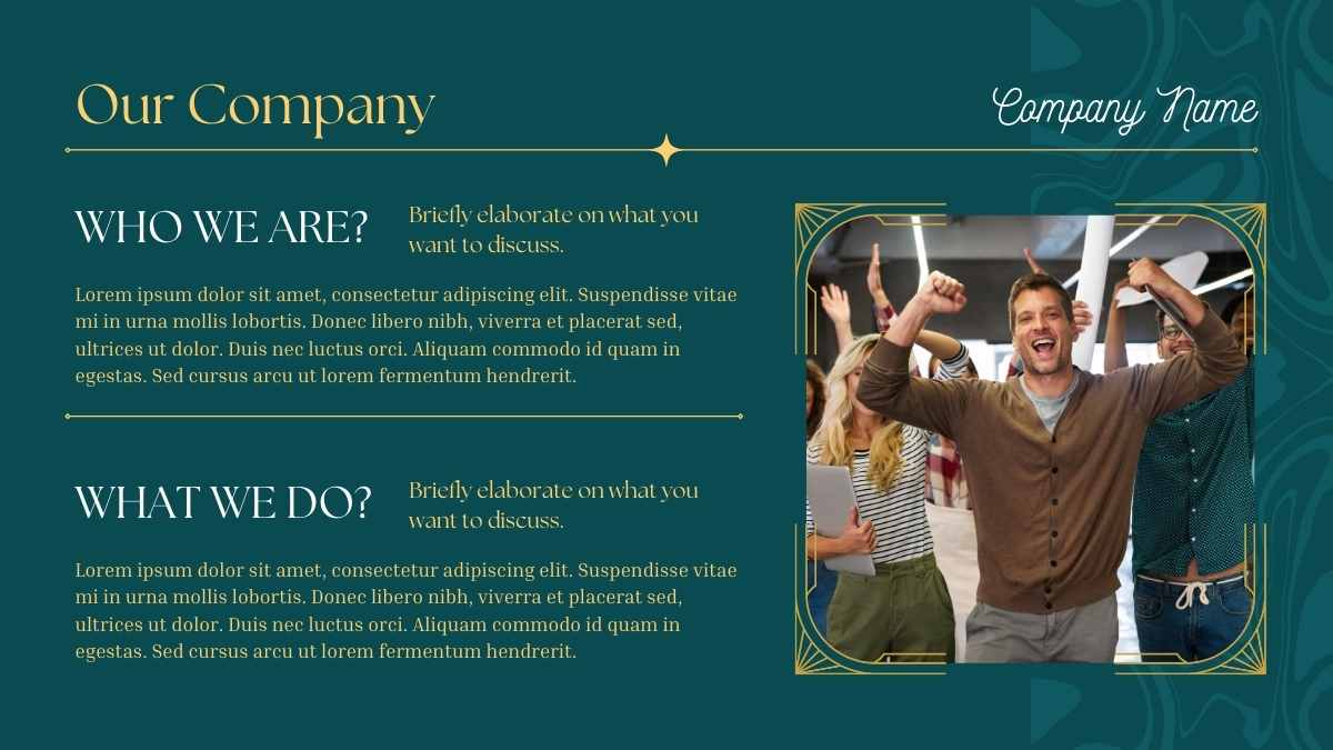 Green Art Deco Company Anniversary Celebration - slide 5