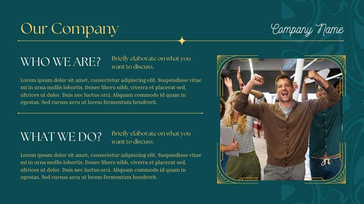 Green Art Deco Company Anniversary Celebration - slide 5