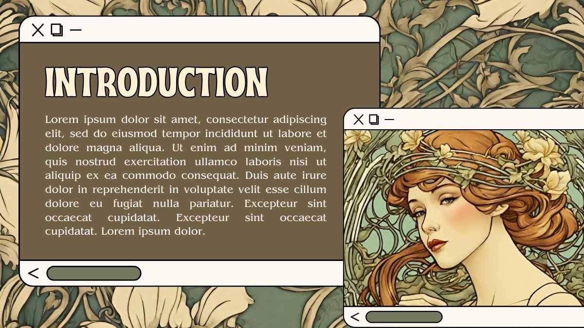 Pitch Deck Estético Art Nouveau - deslizar 4