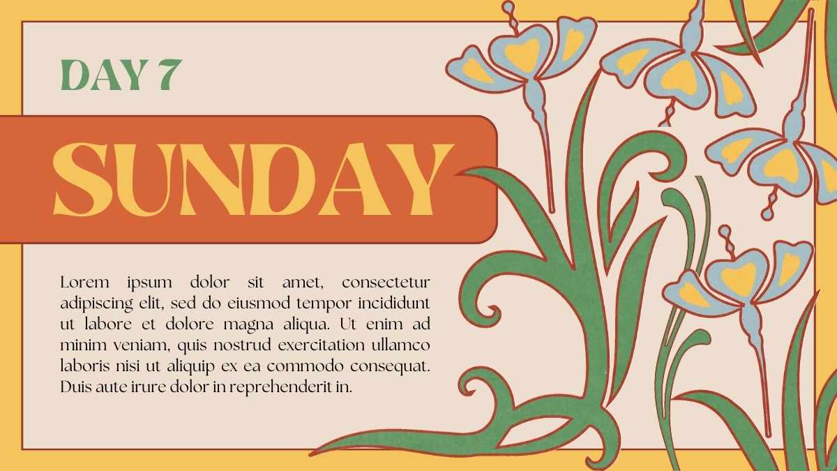 Art Nouveau Floral Aprendendo os Dias da Semana! Slides - deslizar 11