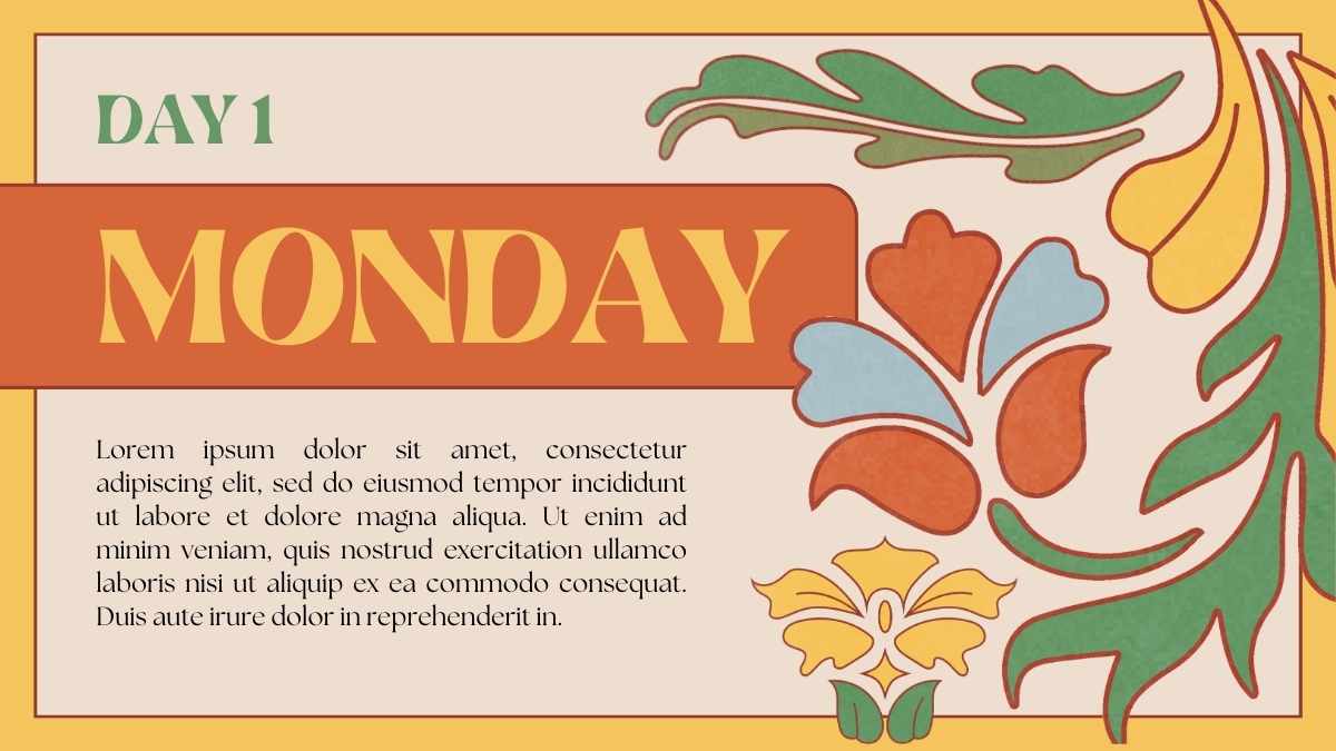 ¡Plantillas Florales de Art Nouveau para Aprender los Días de la Semana! - diapositiva 5