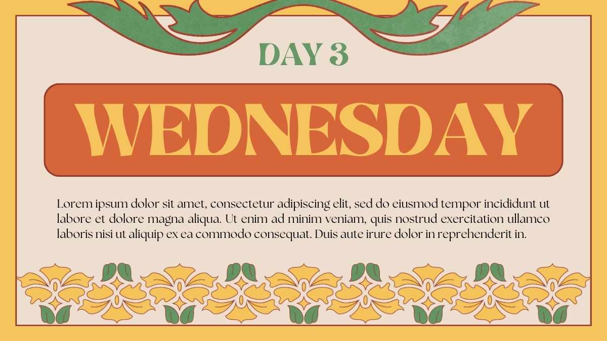 Art Nouveau Floral Learning the Days of the Week! Slides - slide 7