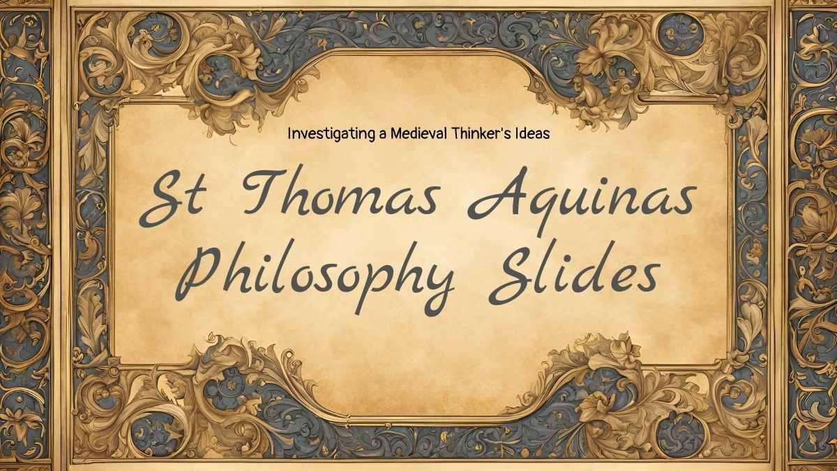 Art Nouveau St Thomas Aquinas Philosophy Slides - slide 1