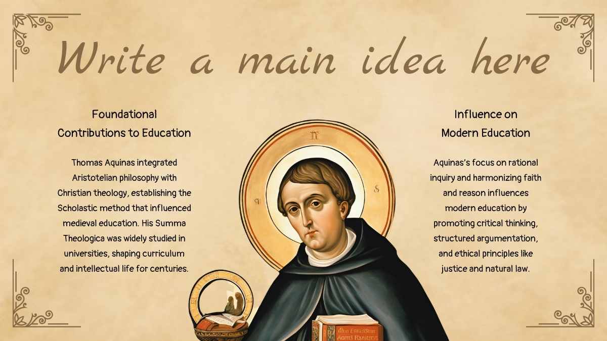 Art Nouveau St Thomas Aquinas Philosophy Slides - slide 9