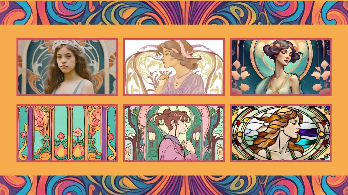 Planos de Fundo Estilo Art Nouveau para Apresentações - deslizar 13