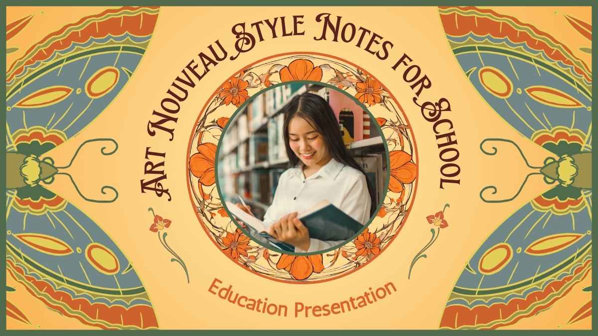 Art Nouveau Style Notes for School Slides - slide 1