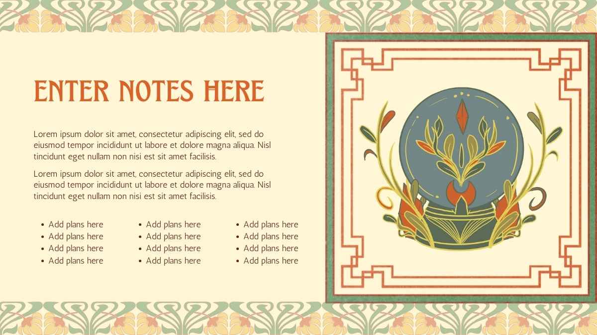 Art Nouveau Style Notes for School Slides - slide 12