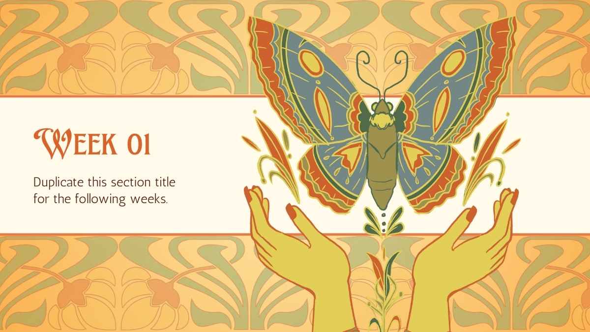 Art Nouveau Style Notes for School Slides - slide 7