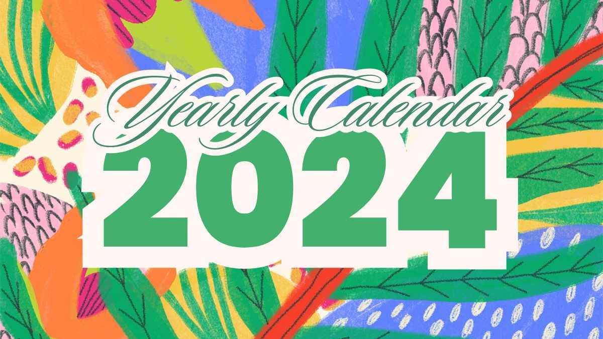 Artistic Lettering Style Yearly Calendar 2024 Slides - slide 1