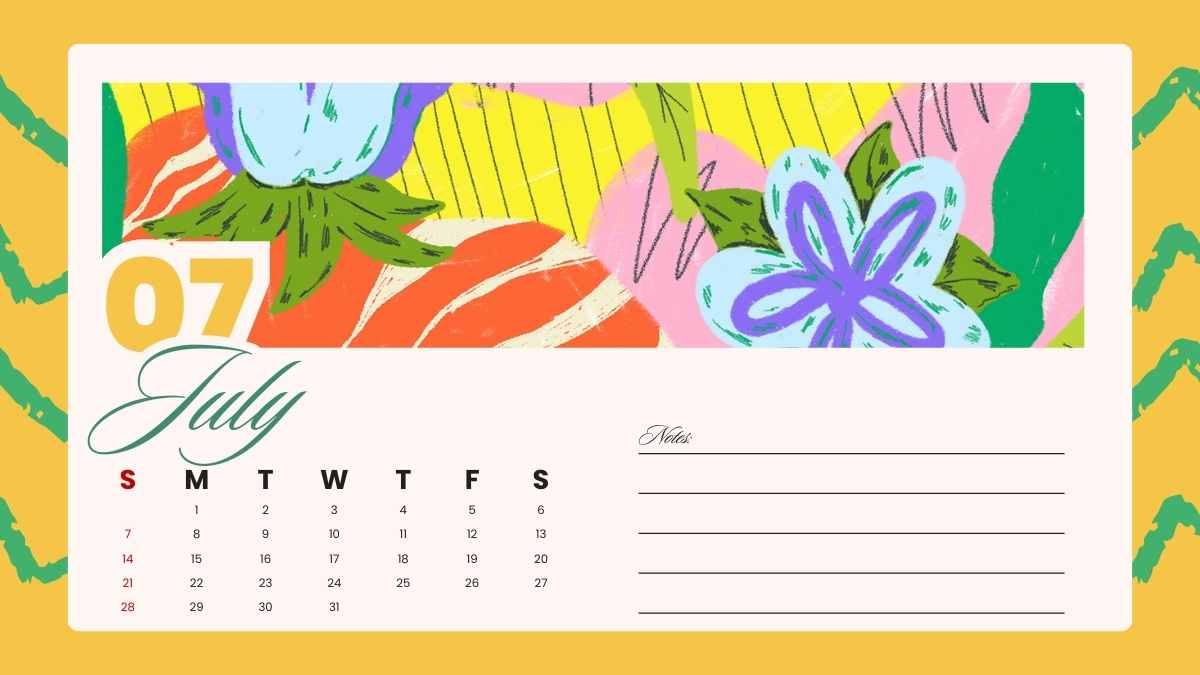 Artistic Lettering Style Yearly Calendar 2024 Slides - slide 12