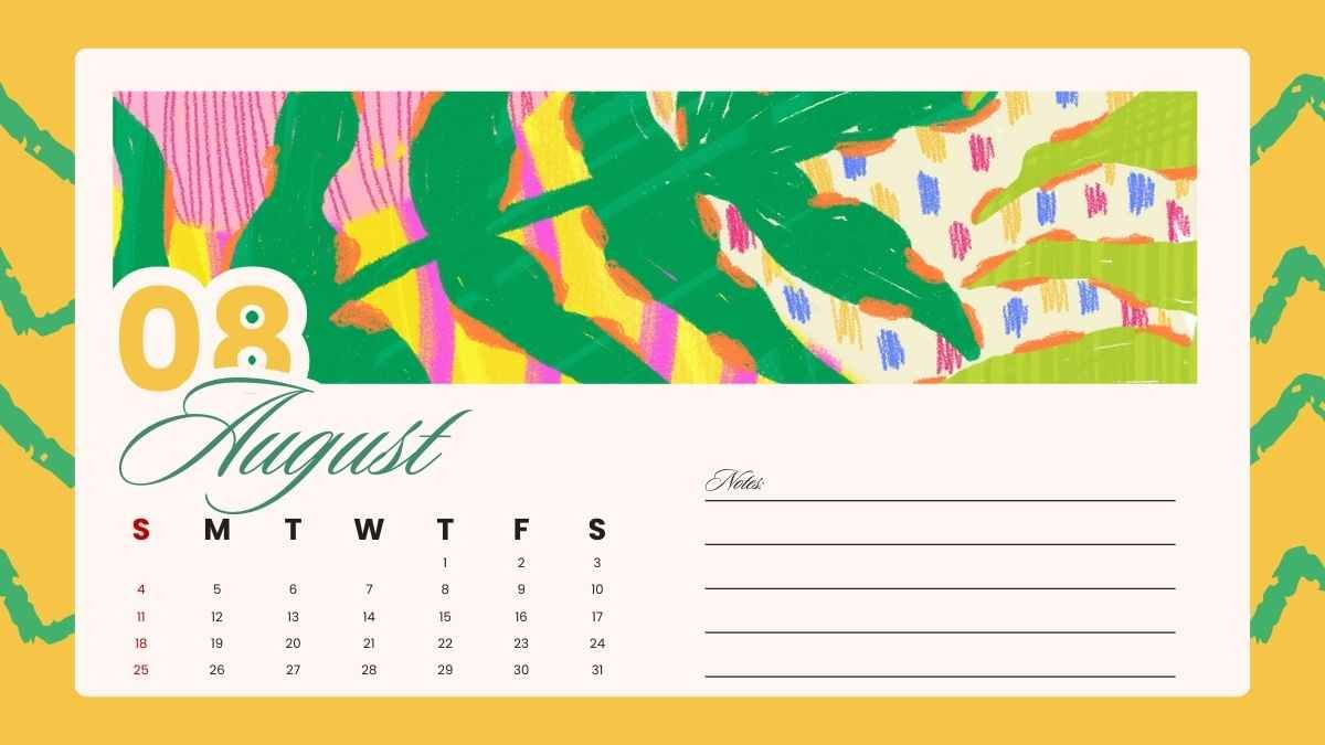 Artistic Lettering Style Yearly Calendar 2024 Slides - slide 13