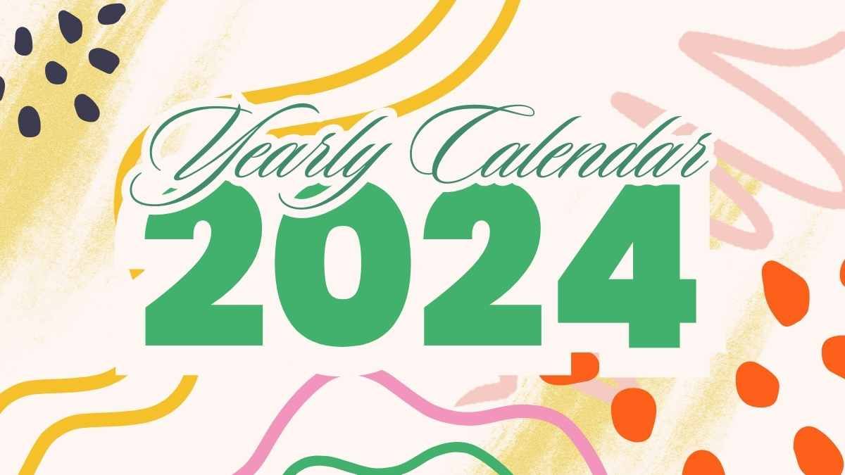 Artistic Lettering Style Yearly Calendar 2024 Slides - slide 2