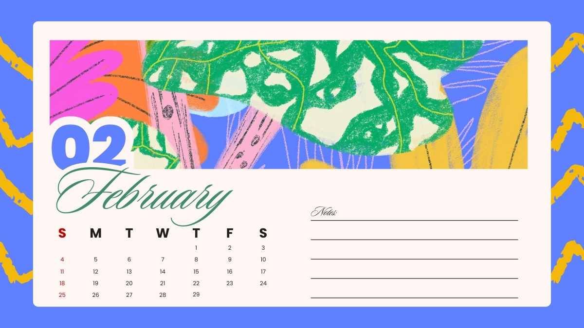 Artistic Lettering Style Yearly Calendar 2024 Slides - diapositiva 5