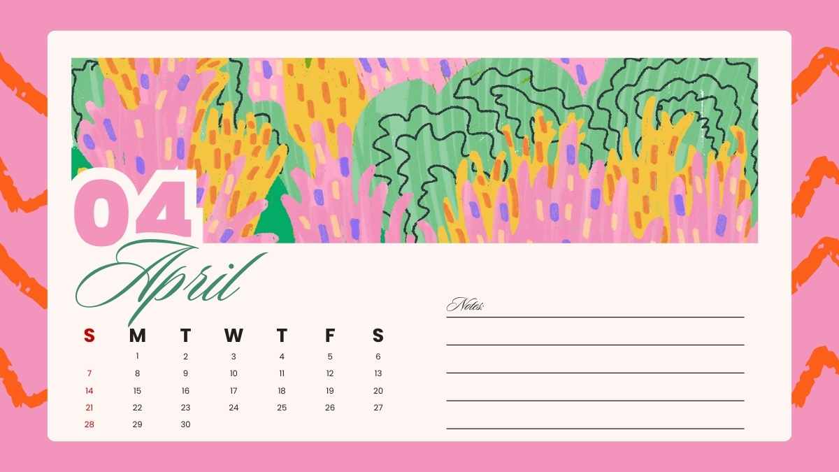 Artistic Lettering Style Yearly Calendar 2024 Slides - slide 8