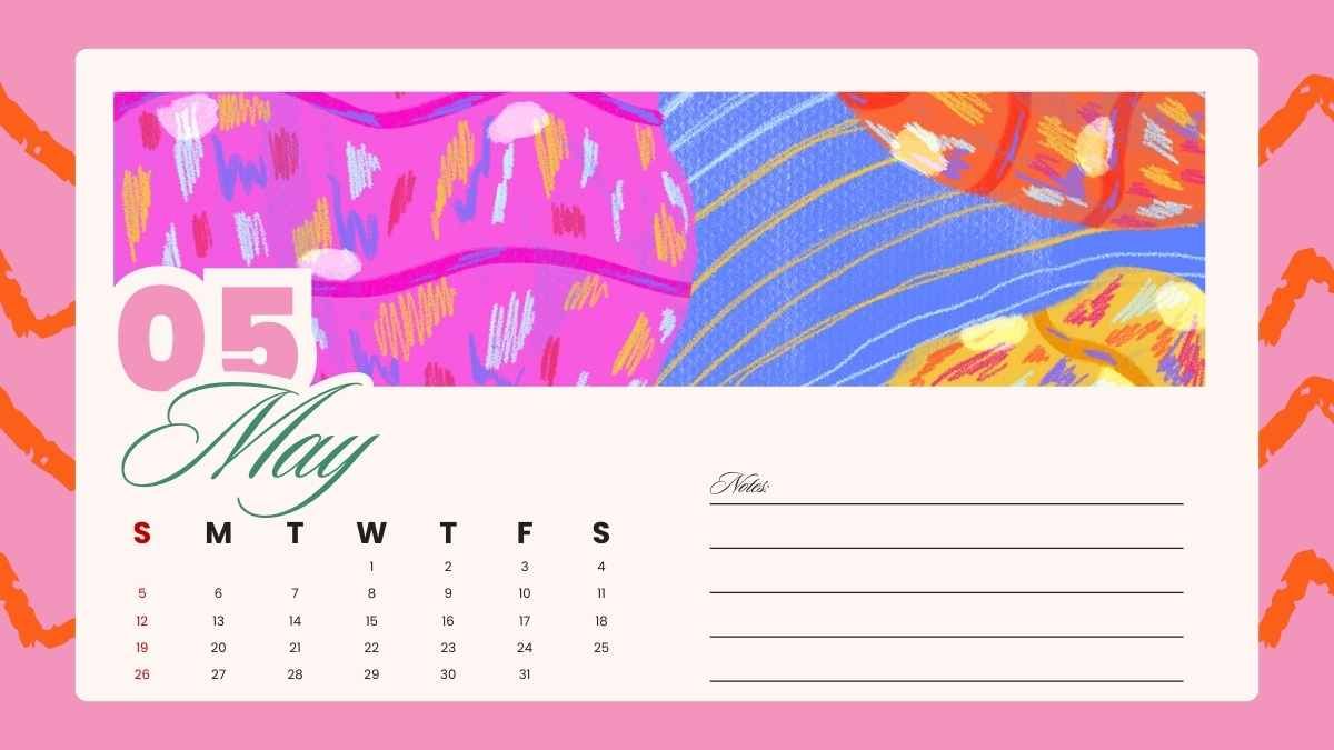 Artistic Lettering Style Yearly Calendar 2024 Slides - diapositiva 9