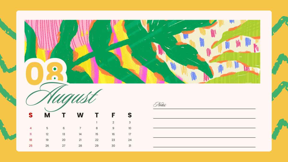 Artistic Lettering Style Yearly Calendar 2025 Slides - slide 13