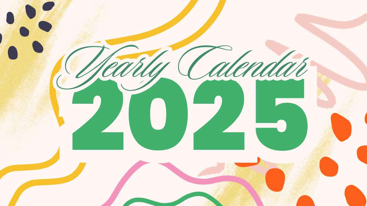 Artistic Lettering Style Yearly Calendar 2025 Slides - slide 2