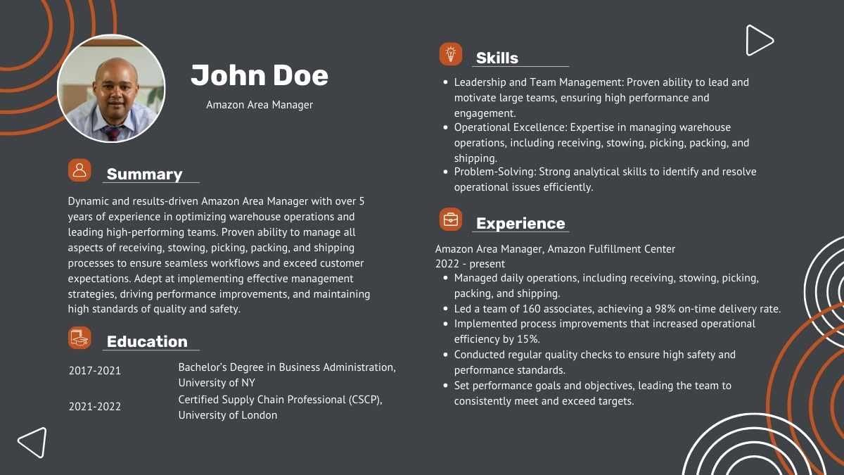 Basic Amazon Resume - diapositiva 7