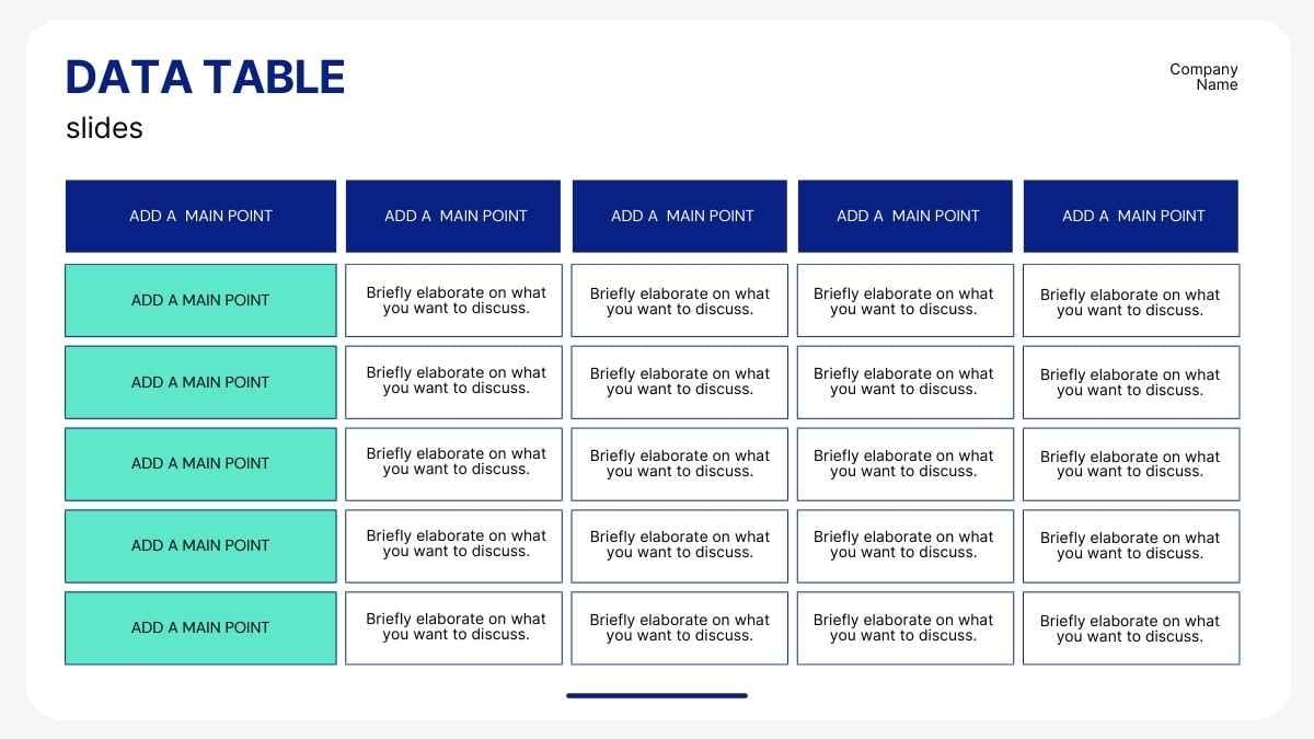 Basic Data Table Slides - slide 1