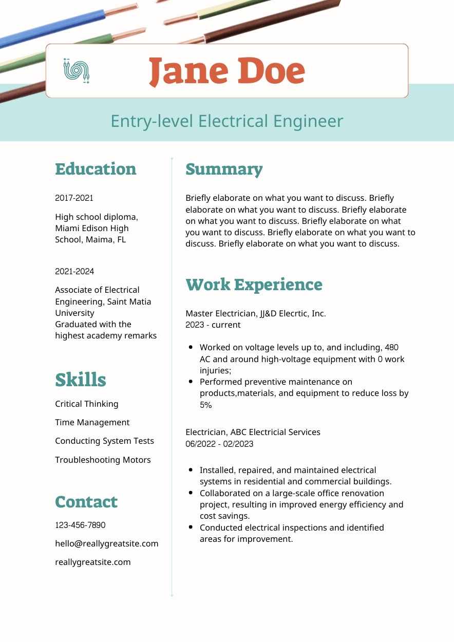 Basic Electrical Resume - slide 7