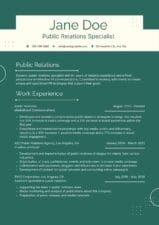 Basic Public Relations Resume