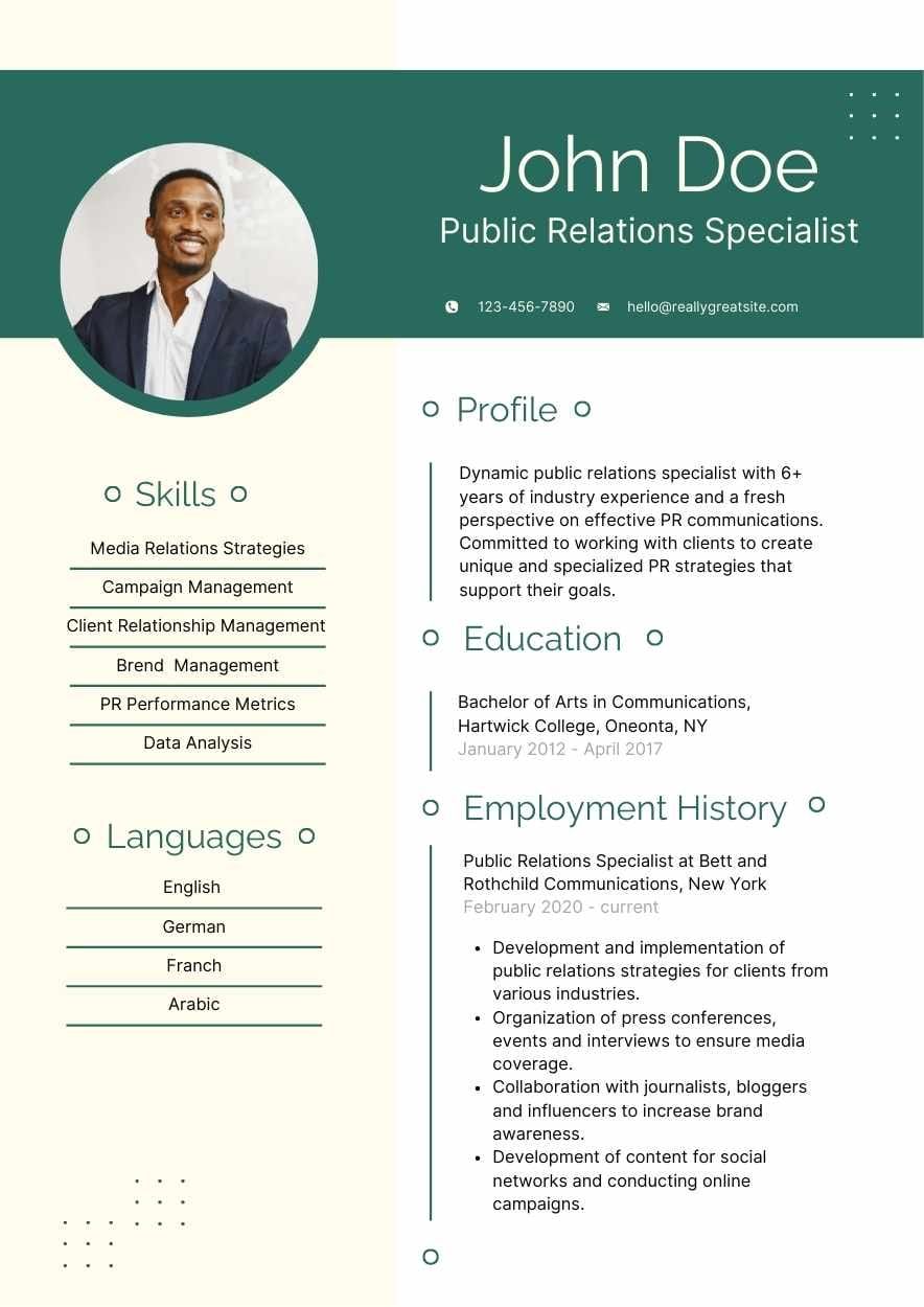 Basic Public Relations Resume - slide 3