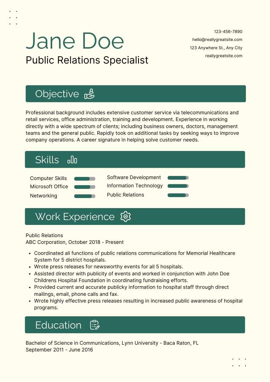 Basic Public Relations Resume - slide 6