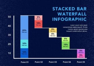 Simple Stacked Bar Waterfall Infographic