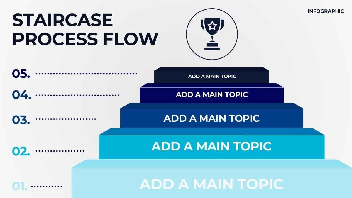 Basic Staircase Process Flow Infographic - slide 1