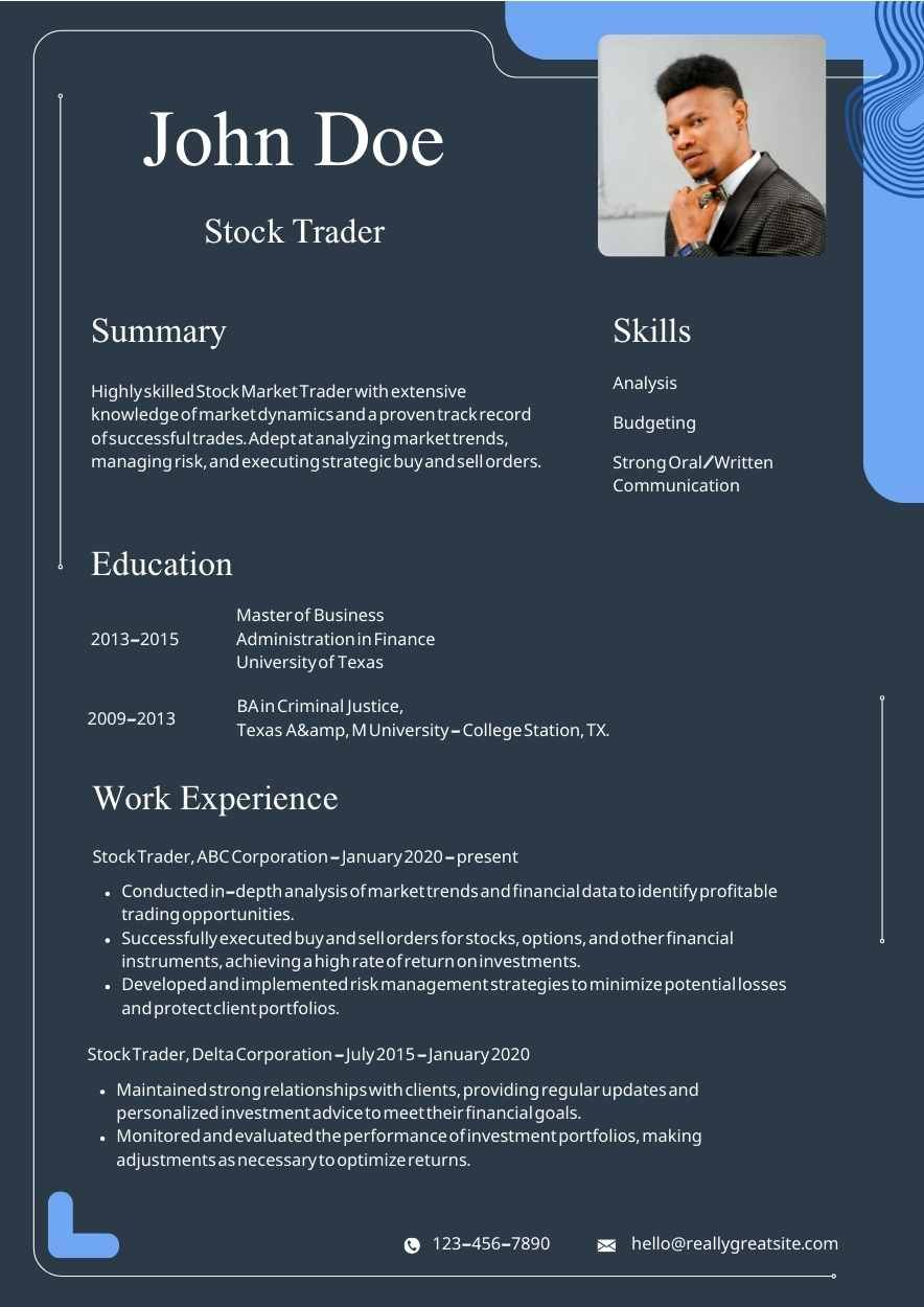 Basic Stock Market Data Expert Resume - slide 4