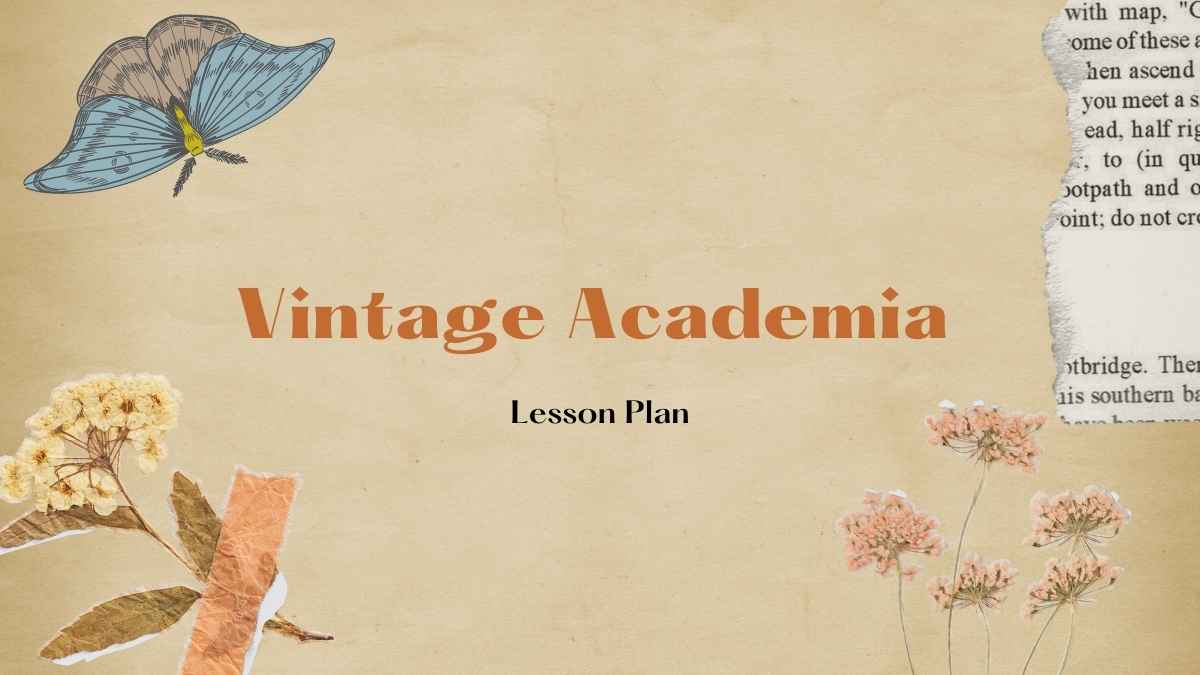 Slide Kreatif Vintage Akademia dengan Nuansa Coklat dan Oranye - slide 1